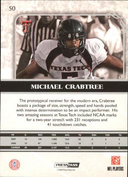 2009 Press Pass Legends - Bronze #50 Michael Crabtree Back