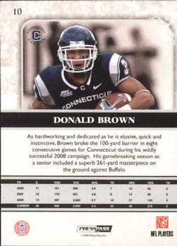 2009 Press Pass Legends - Emerald #10 Donald Brown Back