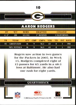 2006 Donruss Threads #10 Aaron Rodgers Back