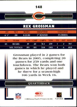 2006 Donruss Threads #148 Rex Grossman Back
