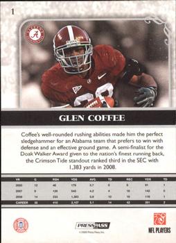 2009 Press Pass Legends - Red #1 Glen Coffee Back