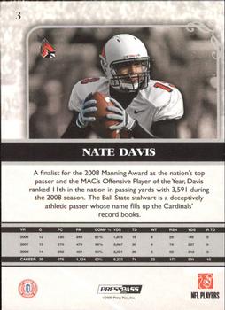 2009 Press Pass Legends - Red #3 Nate Davis Back