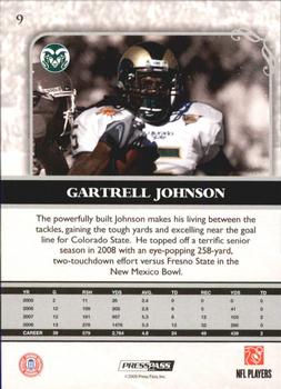2009 Press Pass Legends - Red #9 Gartrell Johnson Back