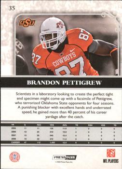 2009 Press Pass Legends - Silver Holofoil #35 Brandon Pettigrew Back