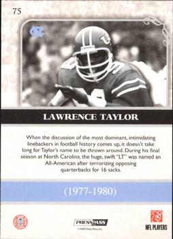 2009 Press Pass Legends - Silver Holofoil #75 Lawrence Taylor Back