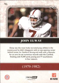 2009 Press Pass Legends - Silver Holofoil #96 John Elway Back