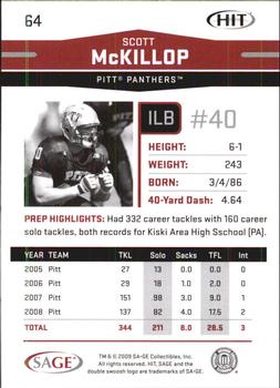 2009 SAGE HIT - Glossy #64 Scott McKillop Back