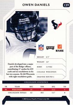 2006 Playoff NFL Playoffs #139 Owen Daniels Back