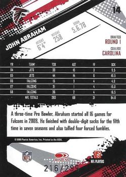 2009 Score - Scorecard #14 John Abraham  Back