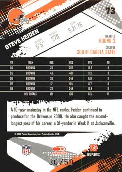 2009 Score Inscriptions - Gold Zone #73 Steve Heiden Back