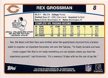 2006 Topps #8 Rex Grossman Back