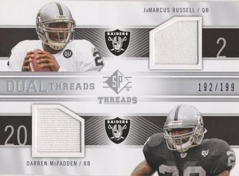 2009 SP Threads - Dual Threads #T2-RM JaMarcus Russell / Darren McFadden Front