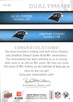 2009 SP Threads - Dual Threads #T2-SP Julius Peppers / Jonathan Stewart Back