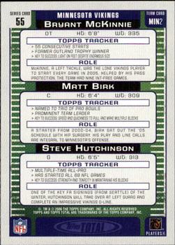 2006 Topps Total #55 Bryant McKinnie / Matt Birk / Steve Hutchinson Back