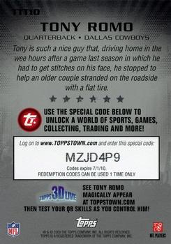 2009 Topps - ToppsTown Silver #TTT10 Tony Romo  Back