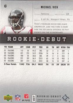 2006 Upper Deck Rookie Debut #6 Michael Vick Back