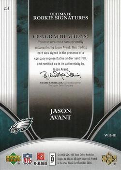 2006 Upper Deck Ultimate Collection #251 Jason Avant Back