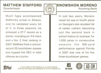 2009 Topps Magic - Alumni #AD-SM Matthew Stafford / Knowshon Moreno Back
