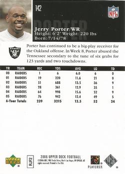 2006 Upper Deck #142 Jerry Porter Back