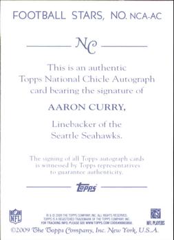2009 Topps National Chicle - Autographs #NCA-AC Aaron Curry Back