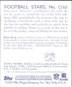 2009 Topps National Chicle - Mini #C160 Tony Romo Back