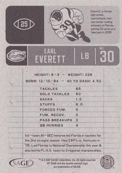 2007 SAGE HIT #25 Earl Everett Back