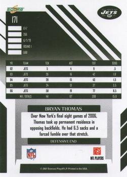 2007 Score Select #171 Bryan Thomas Back