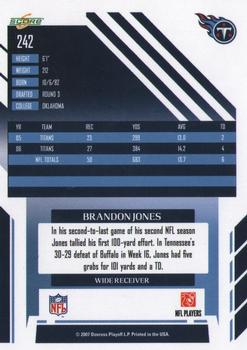 2007 Score Select #242 Brandon Jones Back