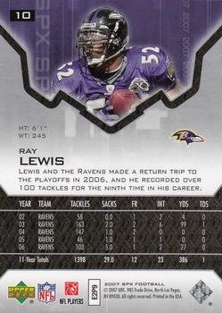 2007 SPx #10 Ray Lewis Back
