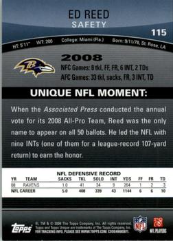 2009 Topps Unique - Bronze #115 Ed Reed Back