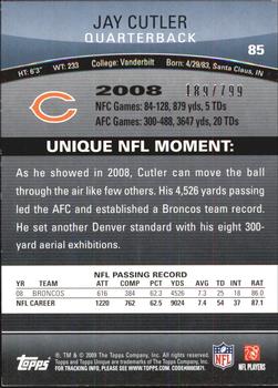 2009 Topps Unique - Red #85 Jay Cutler Back