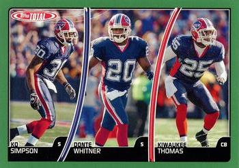 2007 Topps Total #191 Kiwaukee Thomas / Ko Simpson / Donte Whitner Front