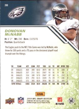 2009 Upper Deck Draft Edition - Green #200 Donovan McNabb Back