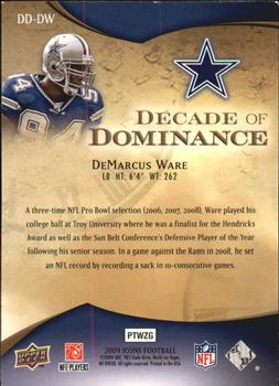 2009 Upper Deck Icons - Decade of Dominance Silver #DD-DW DeMarcus Ware Back