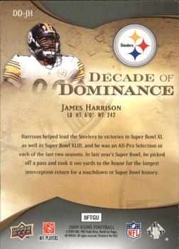2009 Upper Deck Icons - Decade of Dominance Silver #DD-JH James Harrison Back