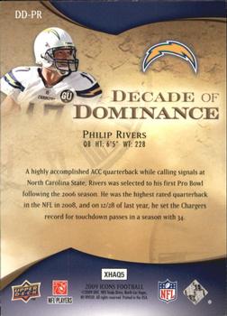 2009 Upper Deck Icons - Decade of Dominance Silver #DD-PR Philip Rivers Back