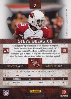 2010 Panini Plates & Patches #2 Steve Breaston  Back