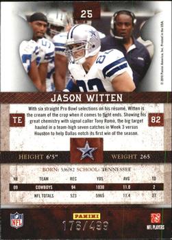 2010 Panini Plates & Patches #25 Jason Witten  Back