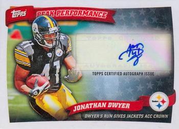 2010 Topps - Peak Performance Autographs #PPA-JD Jonathan Dwyer  Front