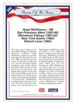 1992 All World #285 Hugh McElhenny Back
