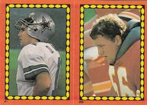 1988 Topps Stickers #41 / 205 Danny White / Dino Hackett Front