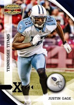 2010 Panini Gridiron Gear - Silver X's #144 Justin Gage Front