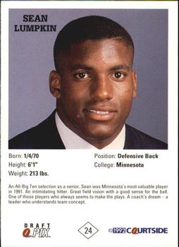 1992 Courtside Draft Pix - Bronze #24 Sean Lumpkin Back