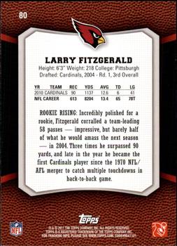 2011 Topps Rising Rookies #80 Larry Fitzgerald Back