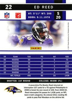 2011 Score #22 Ed Reed Back