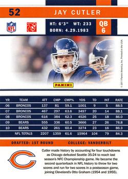 2011 Score #52 Jay Cutler Back