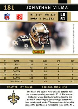 2011 Score #181 Jonathan Vilma Back