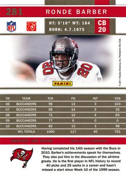 2011 Score #281 Ronde Barber Back