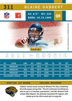 2011 Score #311 Blaine Gabbert Back