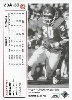 2011 Upper Deck - 20th Anniversary #20A-39 Billy Sims Back